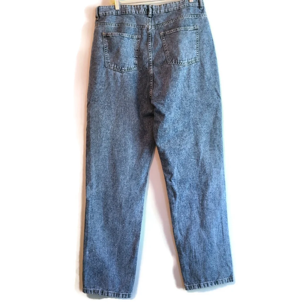 *SOLD* NEW Boohoo Blue Womens Plus 16 Tall Blue High Waist Mom Jeans Acid Ligh - Picture 4 of 12